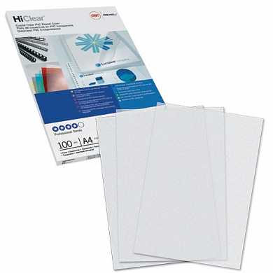 Обложки для переплета GBC, комплект 100 шт., PVC Transparent, A4, пластиковые, 200 мкм, прозрачные, CE012080E (арт. 530153)