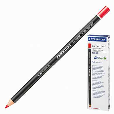 Маркер-карандаш сухой перманентный для любой поверхности, красный, 4,5 мм, STAEDTLER, 108 20-2 (арт. 151062)