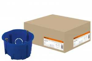 Коробка установочная TDM СУ, для твердых стен, крепление на саморезы, 68х45мм, синяя, SQ1402-0002 (арт. 332188)