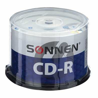 Диски CD-R SONNEN, 700 Mb, 52x, Cake Box, 50 шт., 512570 (арт. 512570)