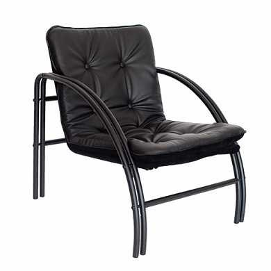 Кресло "Аксель", 610х720х720 мм, на металлическом каркасе, кожзам, черное (арт. 530690)