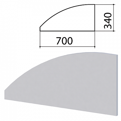 Экран-перегородка "Монолит", 700х16х340 мм, цвет серый (КОМПЛЕКТ) (арт. 980230)