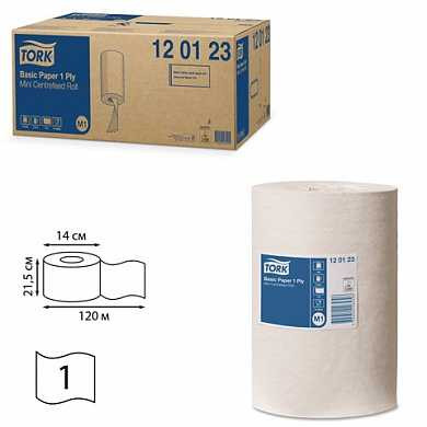 Полотенца бумажные с центральной вытяжкой мини TORK (Система M1), комплект 11 шт., Universal, 120 м, белые, 120123 (арт. 124559)