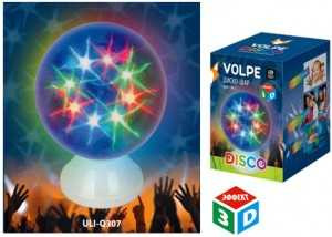 Светильник-проектор настольный Volpe Disco 3D ULI-Q307 d=15см, реж. авто, RGB 220V (арт. 581746)
