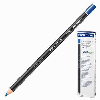 Маркер-карандаш сухой перманентный для любой поверхности, синий, 4,5 мм, STAEDTLER, 108 20-3 (арт. 151063)