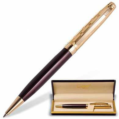 Ручка подарочная шариковая GALANT "Bremen", корпус бордовый с золотистым, золотистые детали, пишущий узел 0,7 мм, синяя, 141010 (арт. 141010)