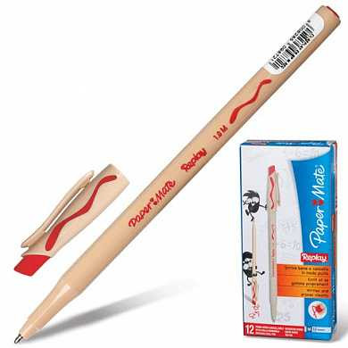 Ручка стираемая шариковая PAPER MATE "Replay", корпус бежевый, узел 1,2 мм, линия 1 мм, красная, S0190803 (арт. 141655)