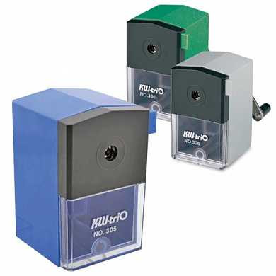 Точилка механическая KW-trio, металлический механизм, пластиковый корпус, ассорти (синяя, зеленая, серая), -305A (арт. 225142)