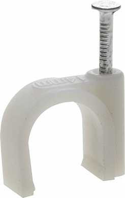 Скоба-держатель для круглого кабеля, с оцинкованным гвоздем, 14 мм, 30 шт, ЗУБР (арт. 45111-14)