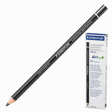 Маркер-карандаш сухой перманентный для любой поверхности, черный, 4,5 мм, STAEDTLER, 108 20-9 (арт. 151065)