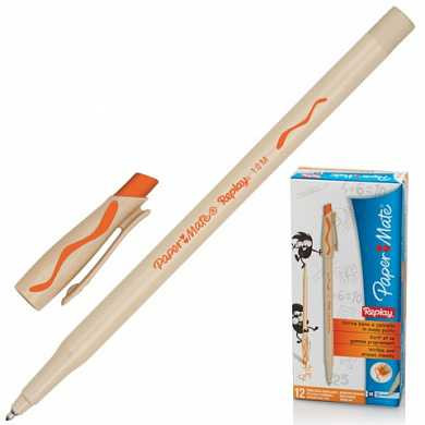 Ручка стираемая шариковая PAPER MATE "Replay", корпус бежевый, узел 1,2 мм, линия 1 мм, оранжевая, S0851461 (арт. 141927)