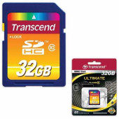 Карта памяти SDHC, 32 GB, TRANSCEND, 10 Мб/сек. (class 10), TS32GSDHC10 (арт. 510607)