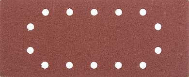 Лист шлифовальный универсальный STAYER "MASTER" на зажимах, 14 отверстий по периметру, для ПШМ, Р80, 115х280мм, 5шт (арт. 35469-080)