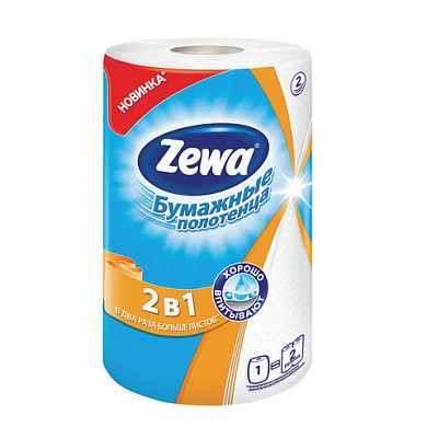 Полотенце бумажное бытовое, 2-х слойное, 30 м, ZEWA 2 в 1, белое, 144111 (арт. 127929) купить в интернет-магазине ТОО Снабжающая компания от 1 372 T, а также и другие Полотенца бумажные бытовые на сайте dulat.kz оптом и в розницу