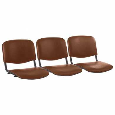 Сиденья для кресла "Трим", комплект 3 шт., кожзам коричневый, каркас черный (арт. 640588)