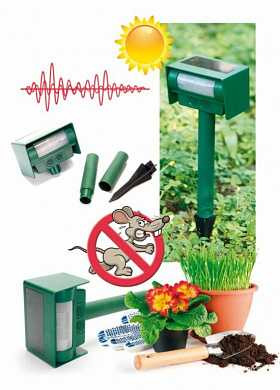 Прибор для отпугивания животных ультразвуковой на солнечной батарее (арт. TD 0338)