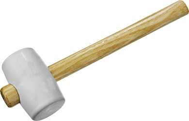 Киянка ЗУБР "МАСТЕР" резиновая белая, с деревянной ручкой, 230г (арт. 20511-230_z01)