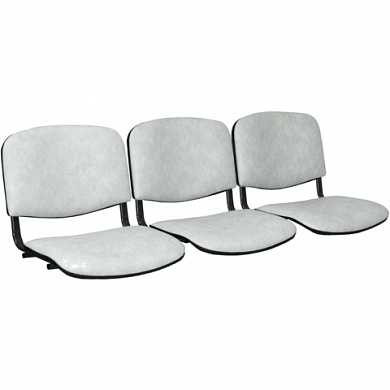 Сиденья для кресла "Трим", комплект 3 шт., кожзам светло-серый, каркас черный (арт. 640589)