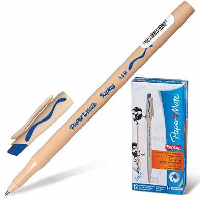 Ручка стираемая шариковая PAPER MATE "Replay", корпус бежевый, узел 1,2 мм, линия 1 мм, синяя, S0190824 (арт. 141656)