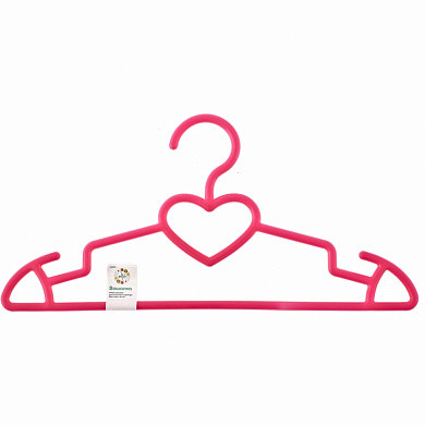 Вешалка сердечко для верхней одежды пластиковая, цветная 41 см. ELFE (арт. 92932)