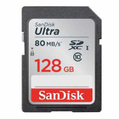 Карта памяти SDXC, 128 GB, SANDISK Ultra, UHS-I U1, 80 Мб/сек. (class 10), DUNC-128G-GN6IN (арт. 512284)