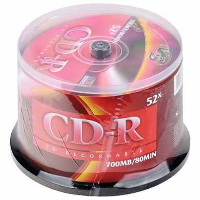 Диски CD-R VS, 700 Mb, 52x, 50 шт., Cake Box, VSCDRCB5001 (арт. 511540)