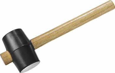 Киянка ЗУБР "МАСТЕР" резиновая черная с деревянной ручкой, 230г (арт. 2050-40_z01)