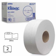 Бумага туалетная 250 м, KIMBERLY-CLARK Kleenex, комплект 6 шт., Миди Jumbo, 2-х слойная, белая, диспенсер 601543, АРТ. 8515 (арт. 126126)