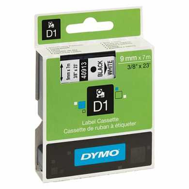 Картридж для принтеров этикеток DYMO D1, 9 мм х 7 м, лента пластиковая, чёрный шрифт, белый фон, S0720680 (арт. 360360)