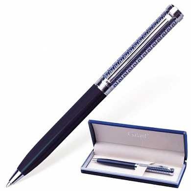 Ручка подарочная шариковая GALANT "Empire Blue", корпус синий с серебристым, хромированные детали, пишущий узел 0,7 мм, синяя (арт. 140961)