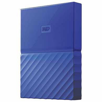Диск жесткий внешний HDD WESTERN DIGITAL "My Passport", 1 TB, 2,5", USB 3.0, синий, WDBBEX0010BBL (арт. 512687)