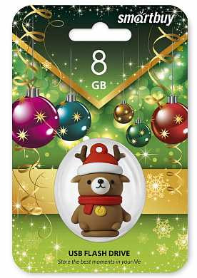 Флэш-диск USB 8GB SmartBuy NY series Медведь Caribou, SB8GBCaribou (арт. 646563)
