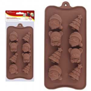 Кулинарная форма д/шоколадных конфет "Новый Год" силикон, арт.VL2-92 Мультидом