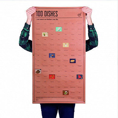 Постер «100 блюд, которые нужно попробовать, прежде чем умереть» (арт. DYPOSTDIE)