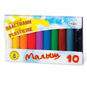 Пластилин восковой ГАММА "Малыш", 10 цветов, 90 г, европодвес, 281040 (арт. 103178)
