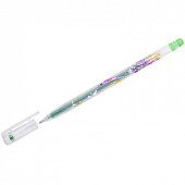 Ручка гелевая Crown "Glitter Metal Jell" светло-зеленая с блестками, 1,0мм (арт. MTJ-500GLS(D))