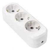 Колодка T-Plast RUKA, 3 розетки, 16А 250В, корпус АБС-пластик, белая, земля, 32-74-321-0400 (арт. 649288)