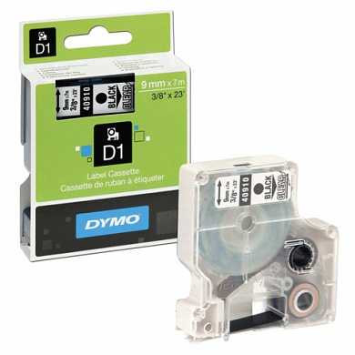 Картридж для принтеров этикеток DYMO D1, 9 мм х 7 м, лента пластиковая, чёрный шрифт, прозрачный фон, S0720670 (арт. 360359)