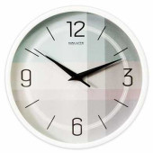 Часы настенные САЛЮТ П-2Б8-453, круг, светло-серые, белая рамка, 26,5х26,5х3,8 см (арт. 452364)