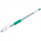 Ручка гелевая Crown "Hi-Jell Grip" зеленая, 0,5мм, грип (арт. HJR-500R)