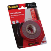 Клейкая лента двухсторонняя, 1,9 см х 150 см, SCOTCH, монтажная, сверхпрочная, 4002-1915 (арт. 602855)