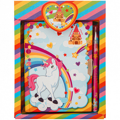 Записная книжка 7БЦ А6 64л. ArtSpace "Unicorn", метал. замок + ручка шарик., блестки, подар. уп. (арт. NL190p_21537) купить в интернет-магазине ТОО Снабжающая компания от 1 862 T, а также и другие Блокноты и записные книжки на сайте dulat.kz оптом и в розницу
