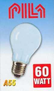 Лампа накаливания Pila A55 E27 60W Лон Матовая (арт. 5173)