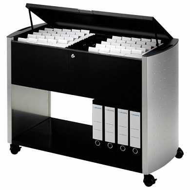 Тележка для подвесных папок DURABLE, на 100 папок А4, с крышкой, черная, 235586 (арт. 235586) купить в интернет-магазине ТОО Снабжающая компания от 485 002 T, а также и другие Системы с подвесными папками на сайте dulat.kz оптом и в розницу