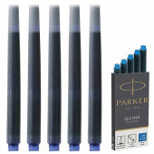 Картриджи чернильные PARKER "Cartridge Quink", комплект 5 шт., смываемые чернила, 1950383, синие (арт. 142386)
