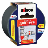 Клейкая лента для труб, 48 мм х 10 м, UNIBOB, основа-ПВХ, европодвес, 46745 (арт. 604160)