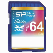 Карта памяти SDXC, 64 GB, SILICON POWER Elite, UHS-I U1, 85 Мб/сек. (class 10), SP064GBSDXAU1V1 (арт. 512311)
