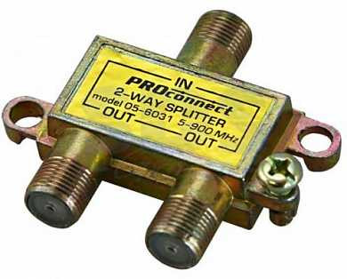 Splitter На 2Tv 5-900Mhz Proconnect (Желтый) 05-6031 (арт. 497674) купить в интернет-магазине ТОО Снабжающая компания от 539 T, а также и другие ТВ переходники, разветвители, разъемы на сайте dulat.kz оптом и в розницу