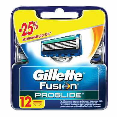 Сменные кассеты для бритья 12 шт., GILLETTE (Жиллет) "Fusion ProGlide", для мужчин, GIL-81521963 (арт. 604828)