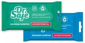 DR.SAFE влажные салфетки антисептические с ментолом 15 шт. в уп. (арт. 659881) купить в интернет-магазине ТОО Снабжающая компания от 588 T, а также и другие Влажные салфетки на сайте dulat.kz оптом и в розницу